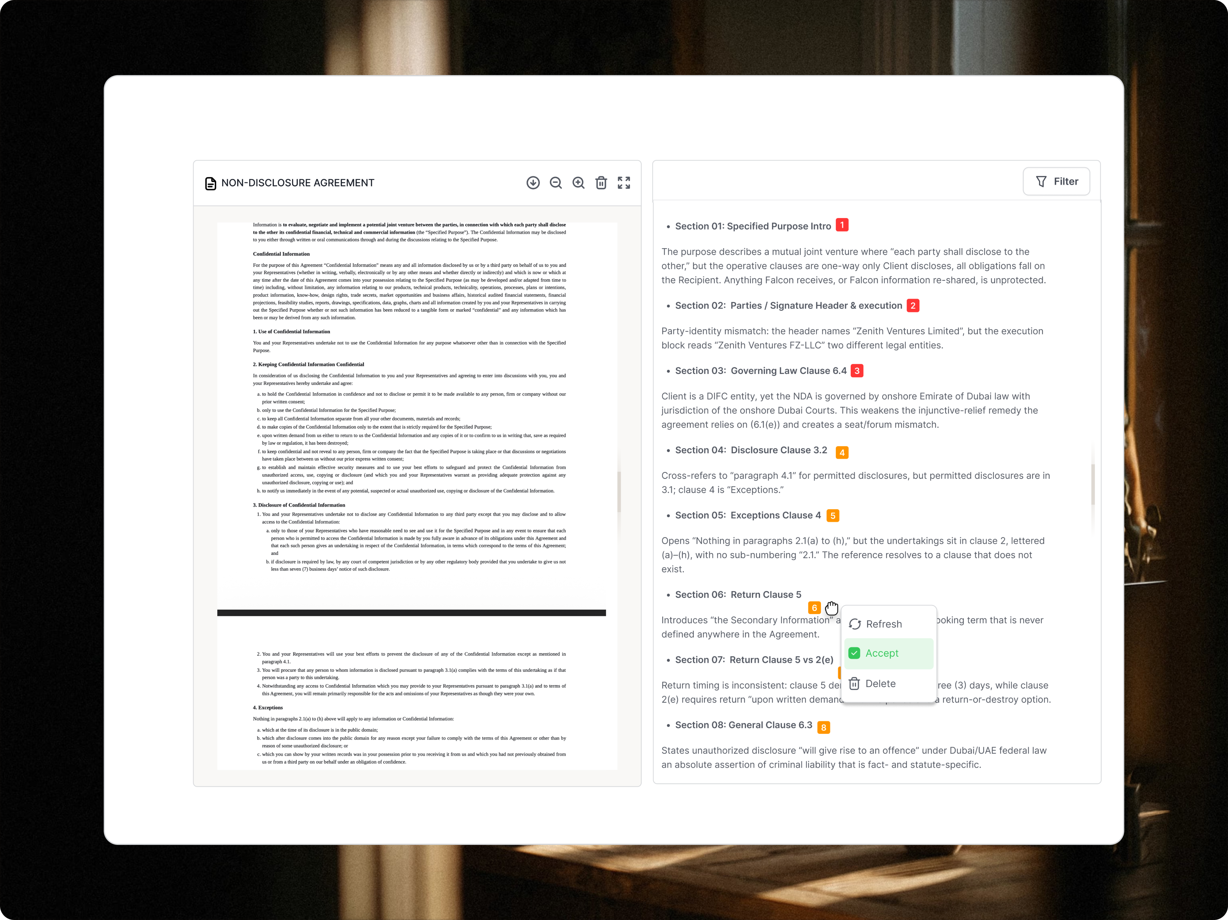 The Reviewer module interface