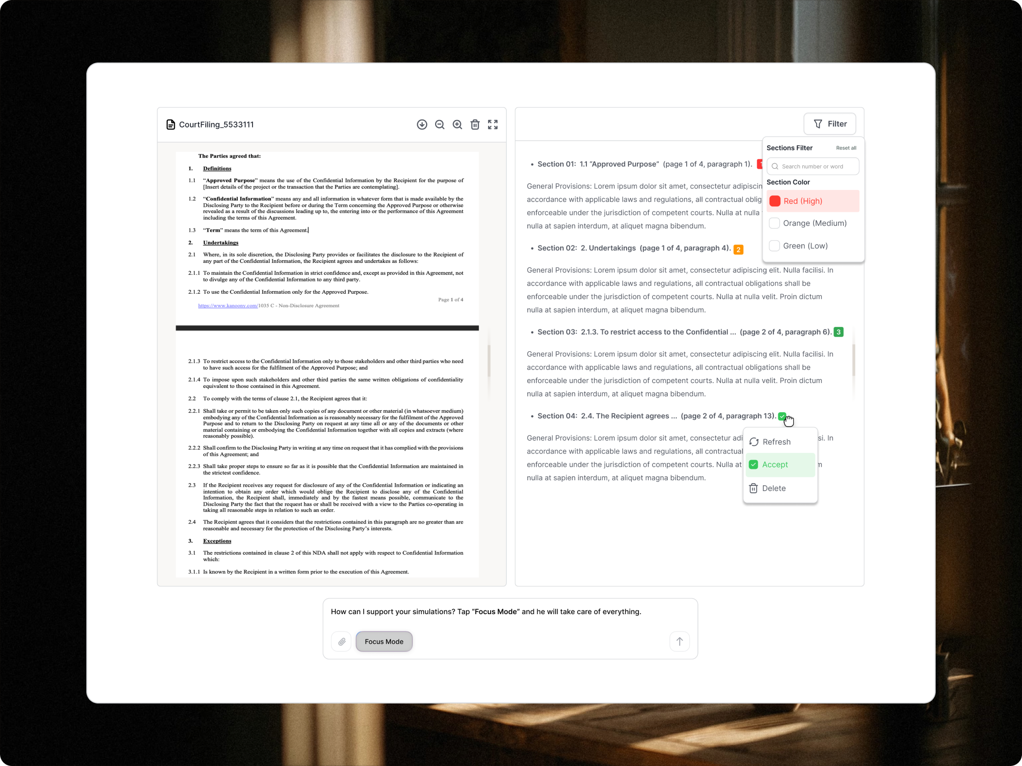 The Reviewer module interface