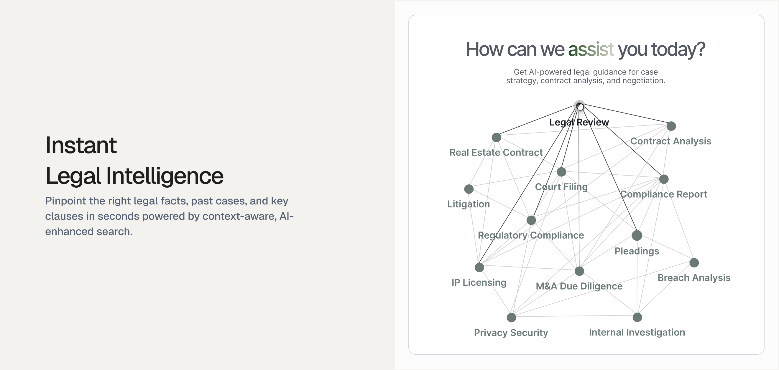 Instant Legal Intelligence — Pinpoint legal facts, past cases, and key clauses in seconds.